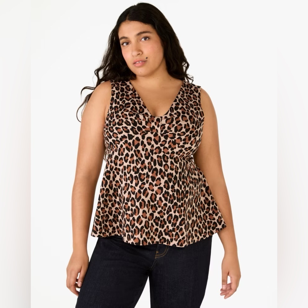 KATE SPADE New York - Spotted Leopard Bow-Knot Sleeveless blouse. 14 - P2P 21" - Picture 1 of 8